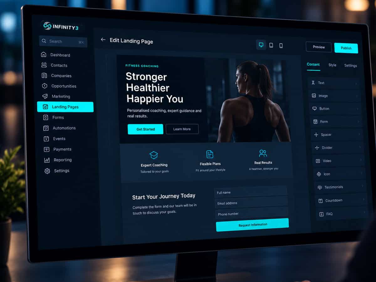 landing page crm