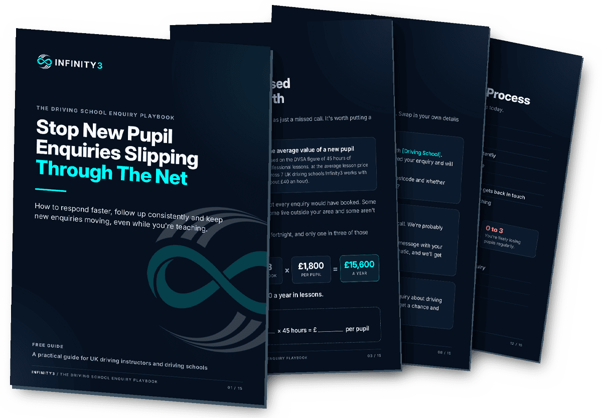 The Driving School Enquiry Playbook cover